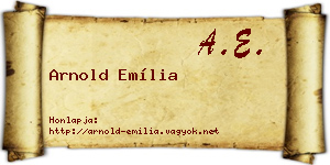 Arnold Emília névjegykártya